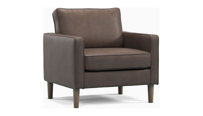 Studio Sits Carriage Armchair in Faux Leather Brown